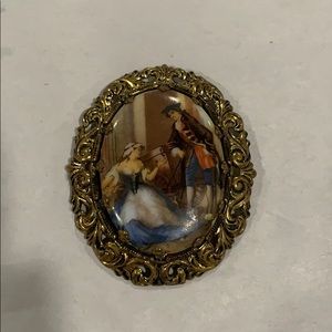 Western Germany antique courting cameo brooch.